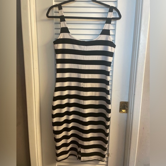 Cotton On MIDI Body Con Tank Dress, Accent Back Stitching, to Back Slit Size L - Picture 6 of 7